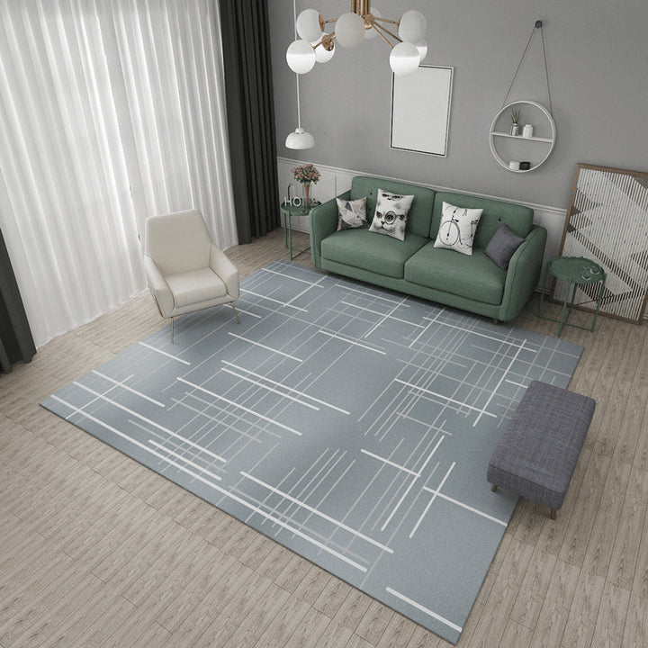 Creative Minimalist Rug Multicolored Cross Lines Art Rug Non-Slip Stain Resistant Pet Friendly Rug for the Living Room | Bowlift