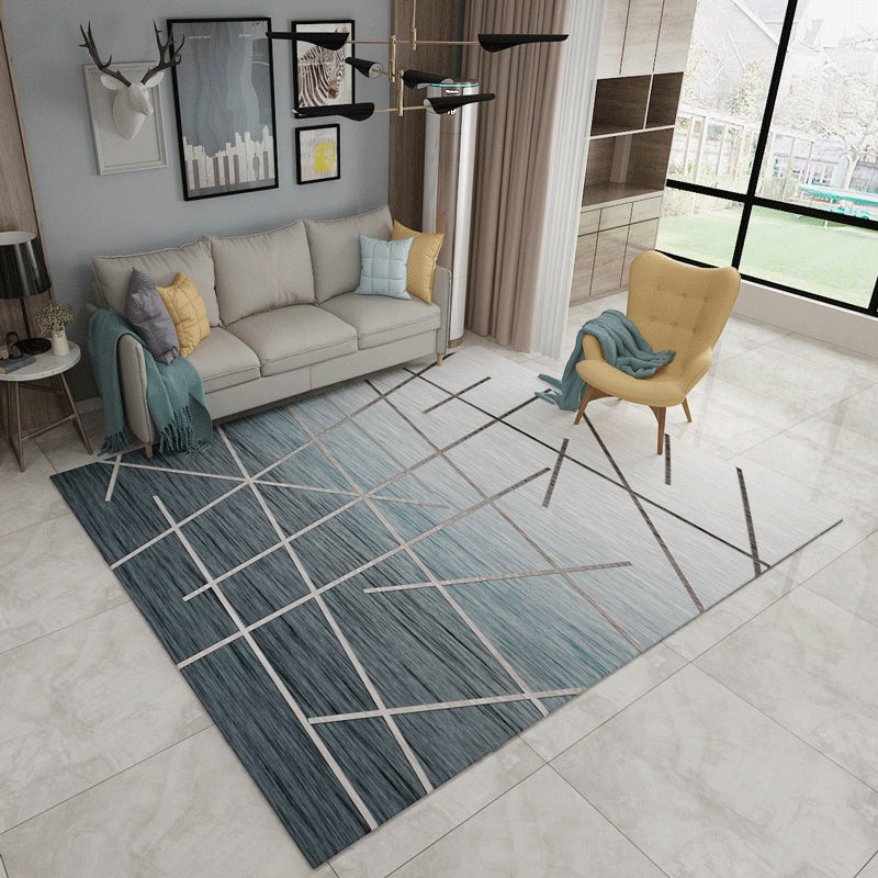 Creative Minimalist Rug Multicolored Cross Lines Art Rug Non-Slip Stain Resistant Pet Friendly Rug for the Living Room | Bowlift