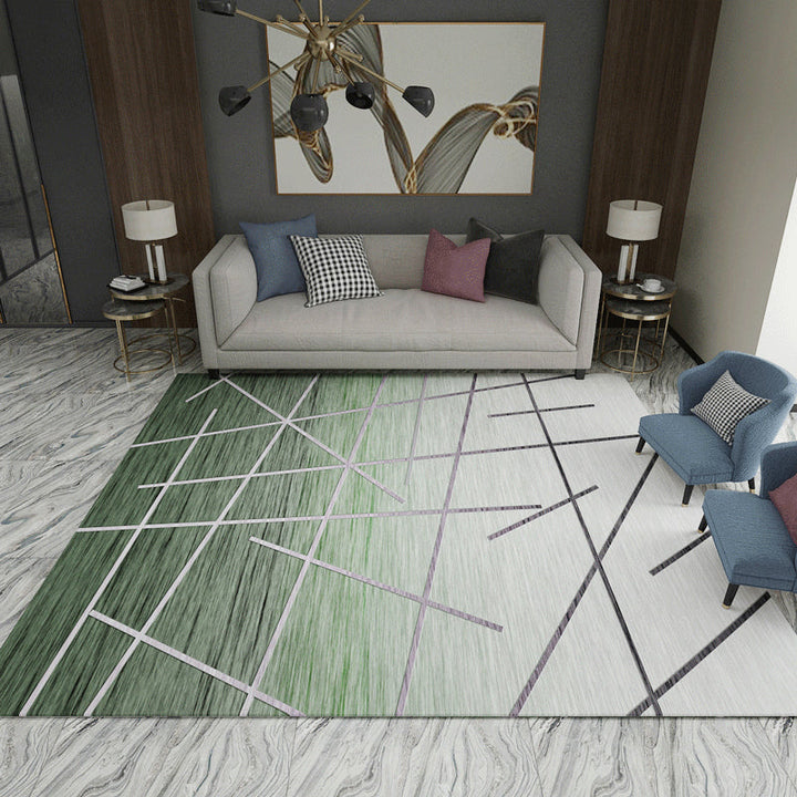 Creative Minimalist Rug Multicolored Cross Lines Art Rug Non-Slip Stain Resistant Pet Friendly Rug for the Living Room | Bowlift
