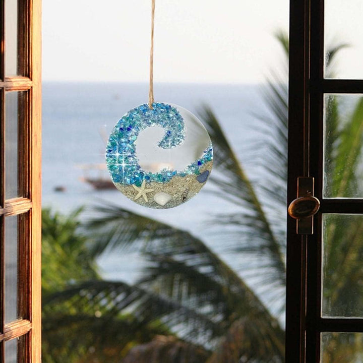 BowLift | Ocean glass sun catcher - Ocean-breaking wave beach ornament