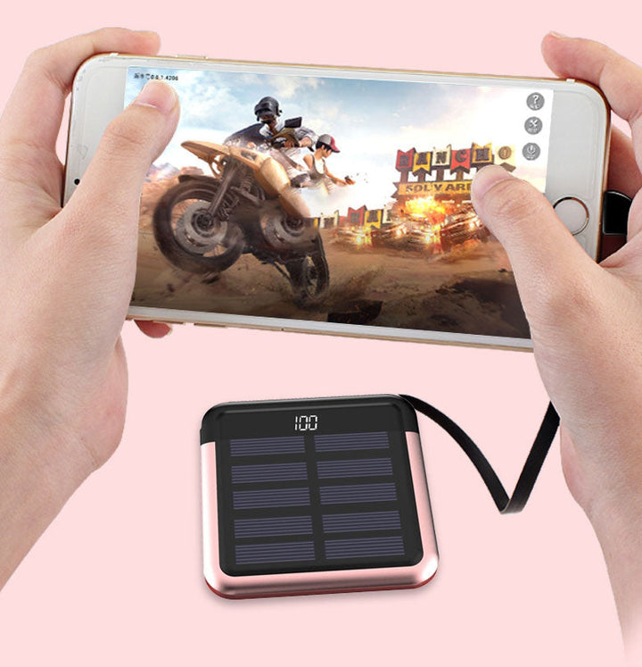 BowLift | Tinier & Thinner Solar Power Bank with 3-in-1 Concealable Cable