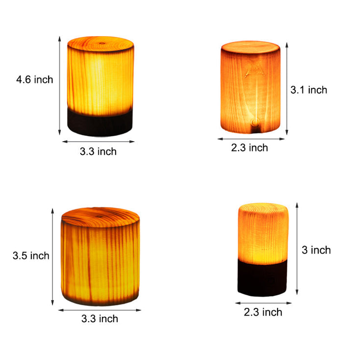 Cordless LED table lamp with rechargeable battery and touch control – Warm wood design for a cozy atmosphere | Bowlift