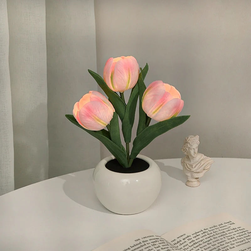 BowLift | LED Tulip Nightstand Lamp Flower Table Lamp