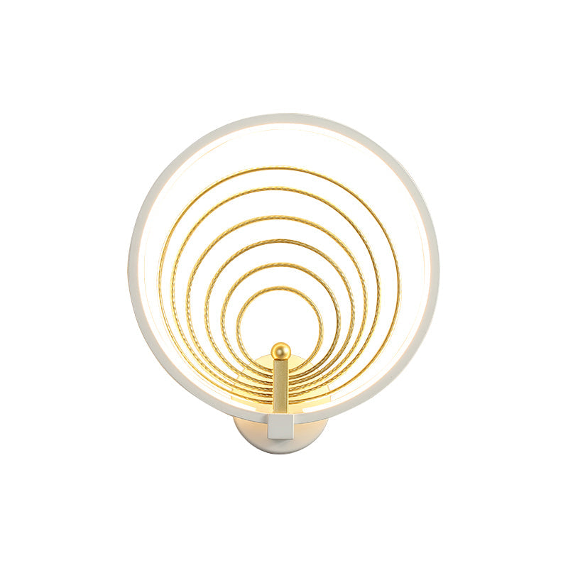 BowLift | Bedroom LED Wall Light Black/White Nightstand Wall Light with Halo Ring Acrylic Shade