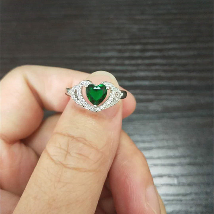 Heart-Cut Center Stone Halo Engagement Ring Sterling Silver With Pavé Accents