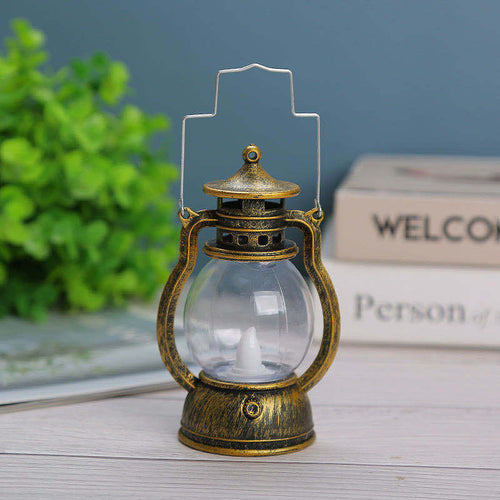 Vintage-Style LED Flameless Glass Lantern Candle Lights with Flickering Flame and Portable Handle Bowlift