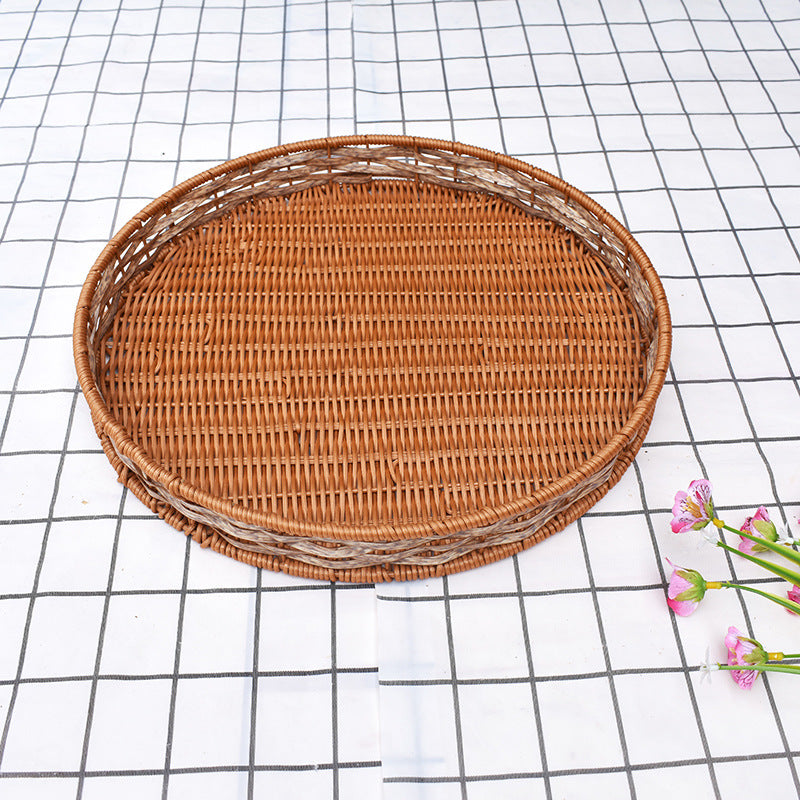 Handwoven Round Storage Tray Bowlift