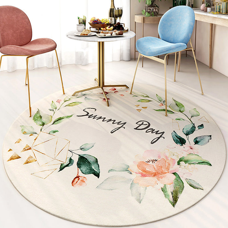 BowLift | Cute Kids Room Carpet Multi color Plant Printed Area Rug Polyester Non-Slip Rug Machine Washable Carpet