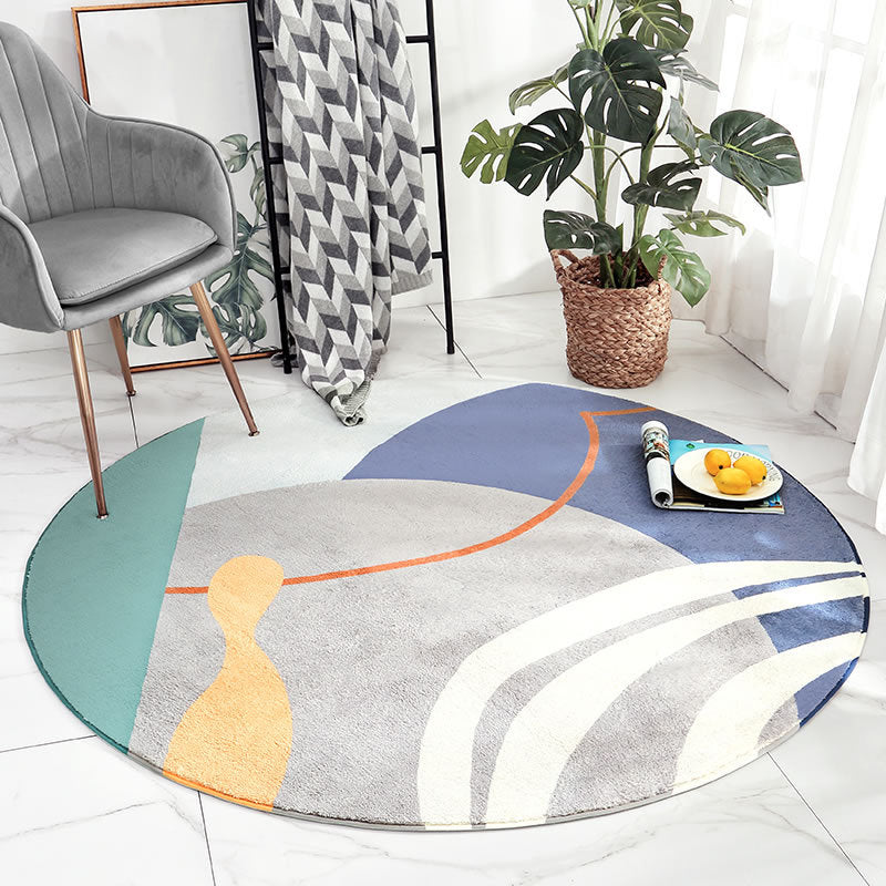 BowLift | Cute Kids Room Carpet Multi color Plant Printed Area Rug Polyester Non-Slip Rug Machine Washable Carpet