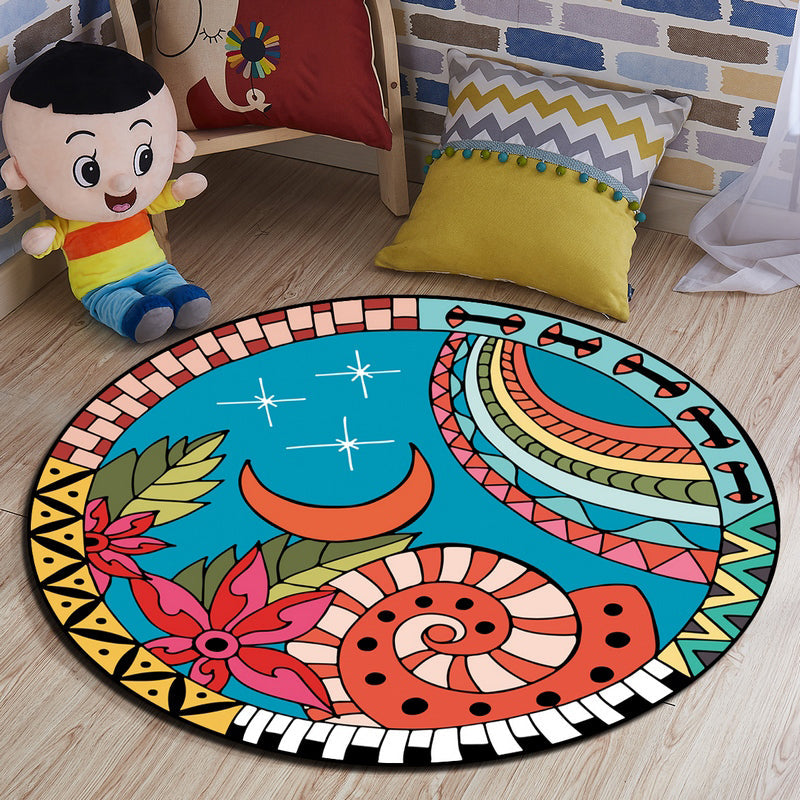 BowLift | Multi-colored comfort carpet cotton blend animal print carpet pet-friendly maintenance-friendly carpet for children's room