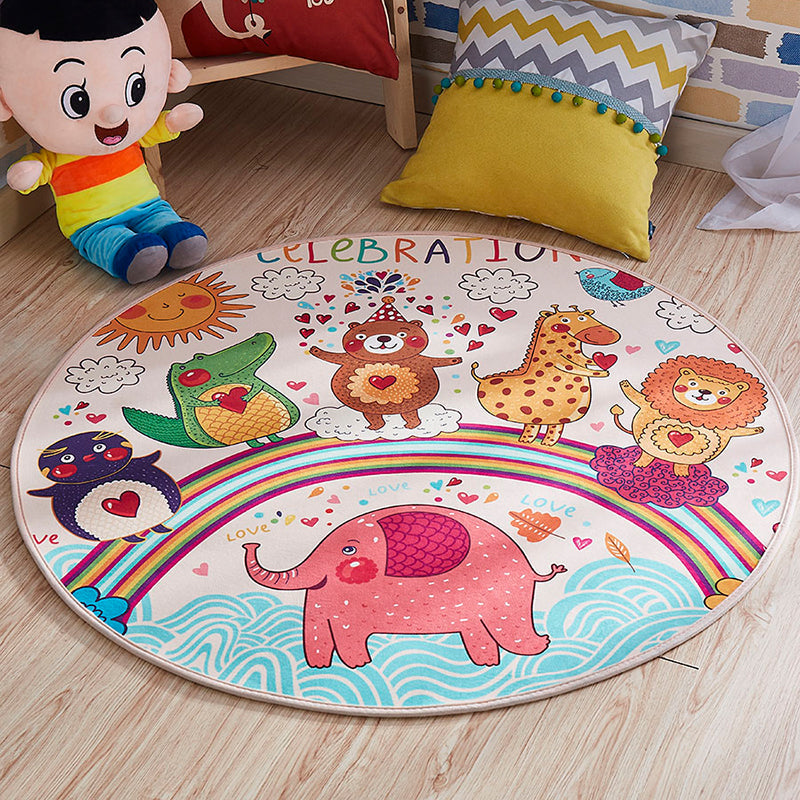 BowLift | Multi-colored comfort carpet cotton blend animal print carpet pet-friendly maintenance-friendly carpet for children's room