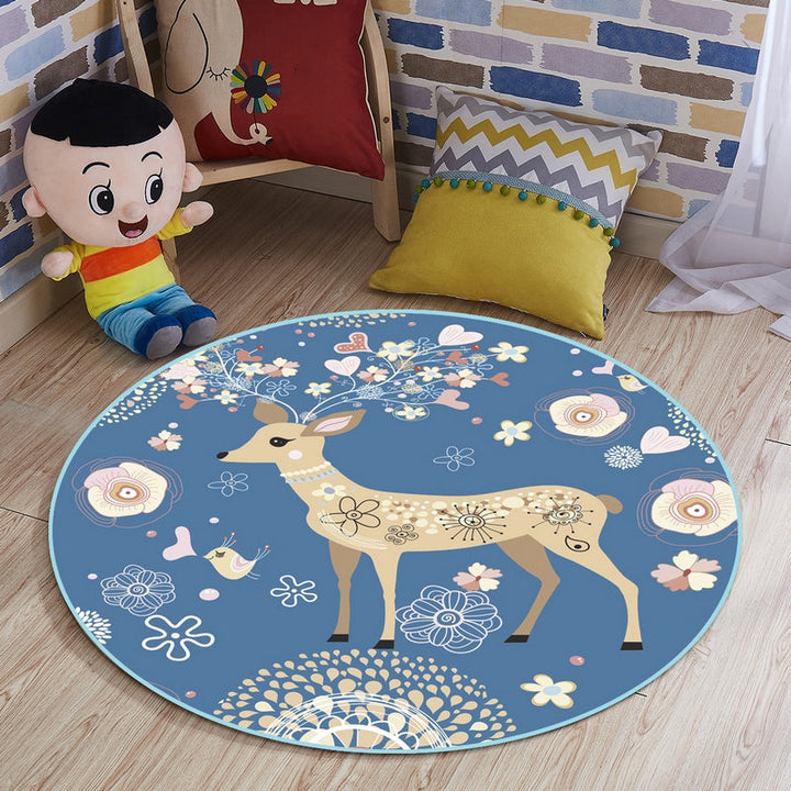 BowLift | Multi-colored comfort carpet cotton blend animal print carpet pet-friendly maintenance-friendly carpet for children's room