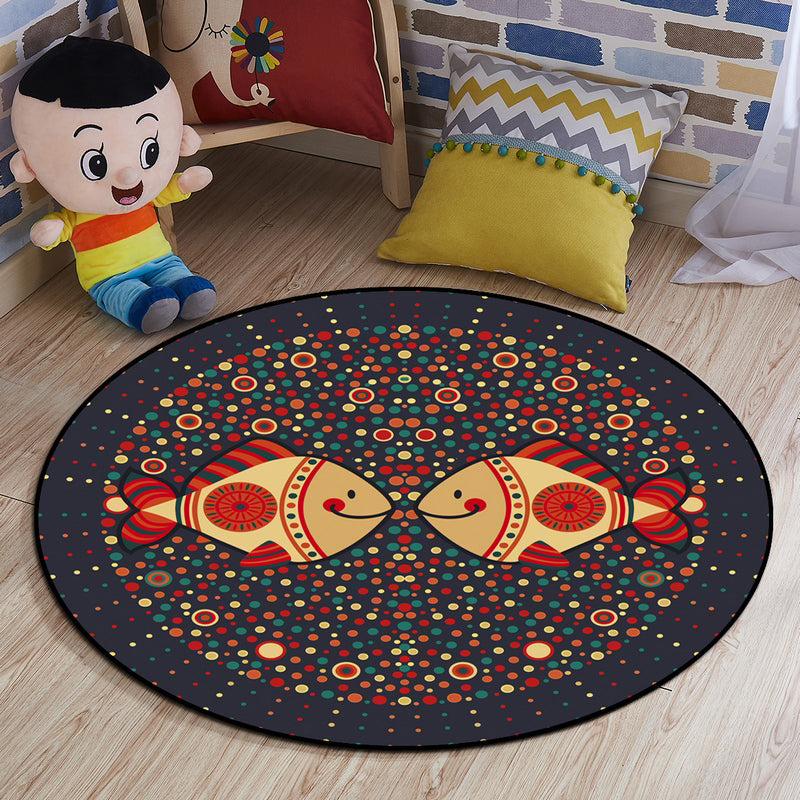 BowLift | Multi-colored comfort carpet cotton blend animal print carpet pet-friendly maintenance-friendly carpet for children's room