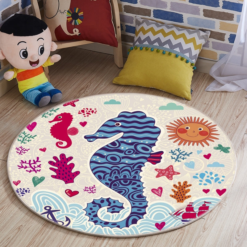 BowLift | Multi-colored comfort carpet cotton blend animal print carpet pet-friendly maintenance-friendly carpet for children's room