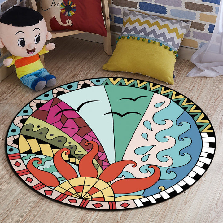 BowLift | Multi-colored comfort carpet cotton blend animal print carpet pet-friendly maintenance-friendly carpet for children's room