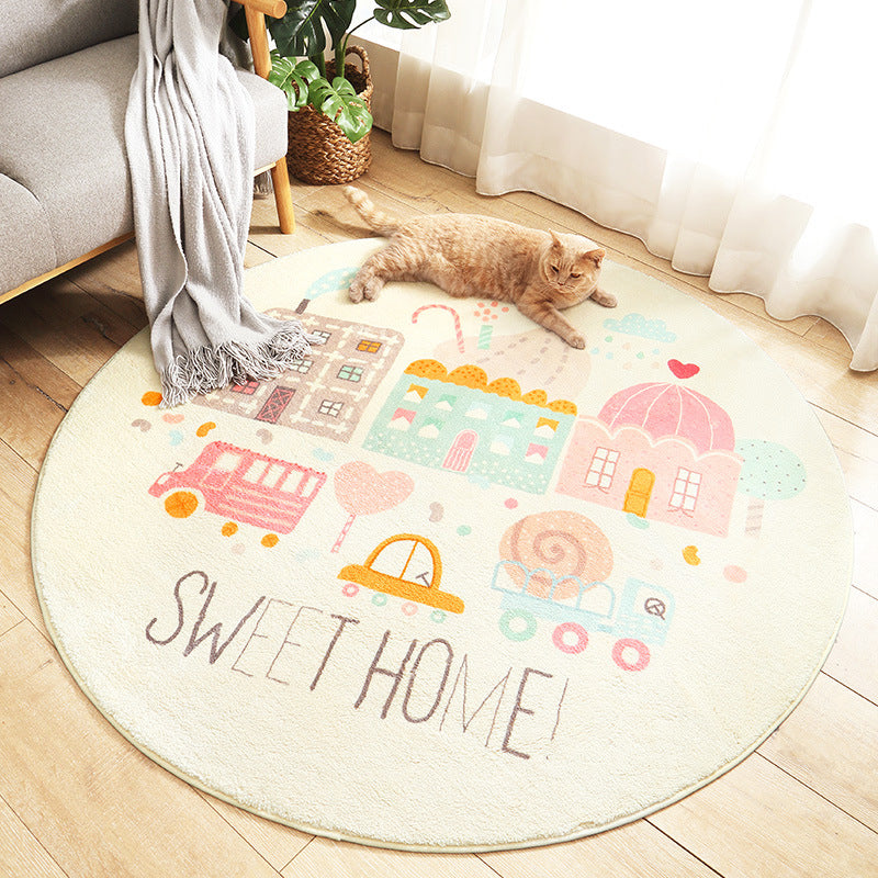 BowLift | Multicolored Kids Carpet Novelty Cartoon Animal Pattern Rug Polyester Non-Slip Back Machine Washable Rug