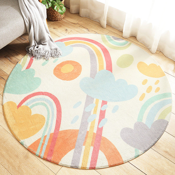 BowLift | Multicolored Kids Carpet Novelty Cartoon Animal Pattern Rug Polyester Non-Slip Back Machine Washable Rug