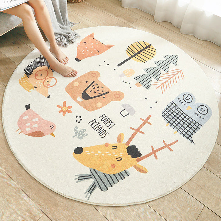 BowLift | Multicolored Kids Carpet Novelty Cartoon Animal Pattern Rug Polyester Non-Slip Back Machine Washable Rug