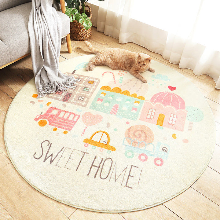 BowLift | Multicolored Kids Carpet Novelty Cartoon Animal Pattern Rug Polyester Non-Slip Back Machine Washable Rug