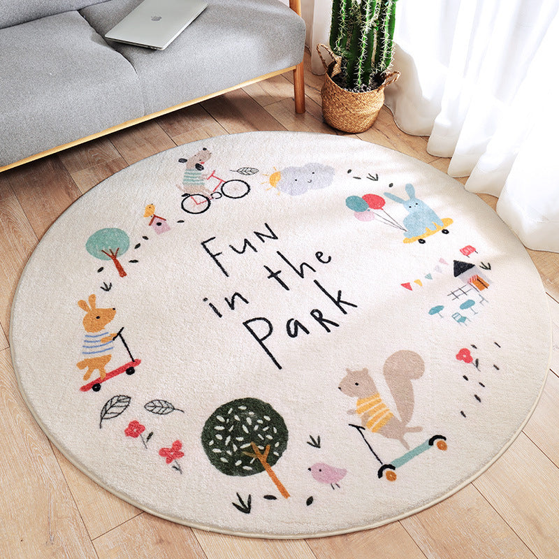 BowLift | Multicolored Kids Carpet Novelty Cartoon Animal Pattern Rug Polyester Non-Slip Back Machine Washable Rug