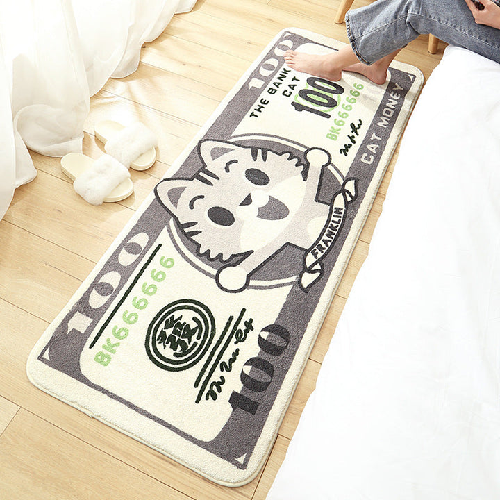 BowLift | Casual Living Room Rug Multicolored Cartoon Plant Pattern Rug Synthetic Pet-Friendly Non-Slip Rug