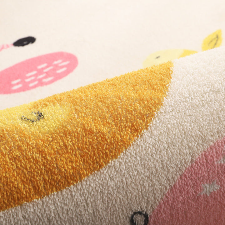 BowLift | Natural Cartoon Animal Rug Multicolored Cotton Blend Rug Pet Friendly Washable Indoor Carpet for Children's Room