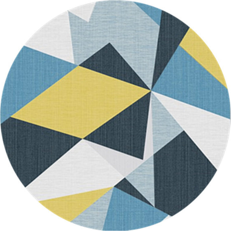 BowLift | Creative Abstract Printed Area Rug Multicolor Synthetic Carpet Non-Slip Back Stain Resistant Rug for Bedroom