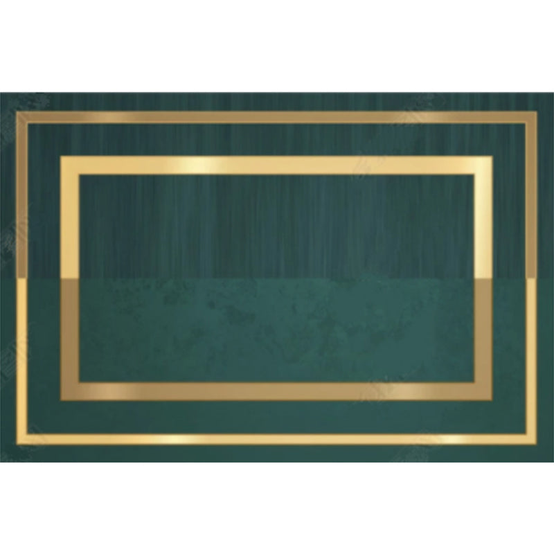 BowLift | Novelty Geometric Pattern Rug Green Polypropylene Rug Stain Resistant Non-Slip Rug for Room Decor