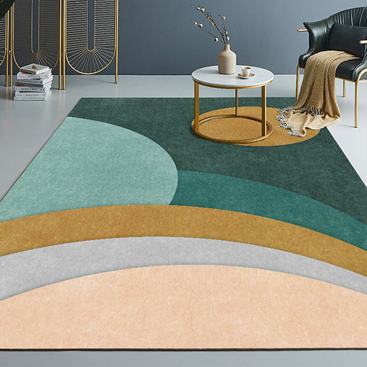 BowLift | Multi-Color Bedroom Rug Nordic Geometric Printed Rug Cotton Blend Non-Slip Backing Easy Care Rug