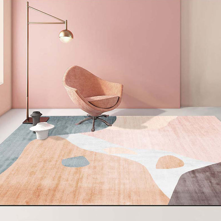 BowLift | Multi-Color Bedroom Rug Nordic Geometric Printed Rug Cotton Blend Non-Slip Backing Easy Care Rug