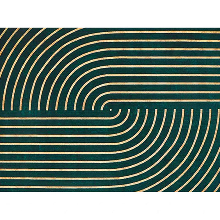 BowLift | Blackgreen Living Room Carpet Trendy Geometric Pattern Area Carpet Cotton Blend Pet Friendly Carpet