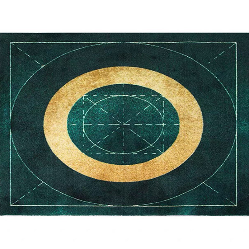 BowLift | Blackgreen Living Room Carpet Trendy Geometric Pattern Area Carpet Cotton Blend Pet Friendly Carpet