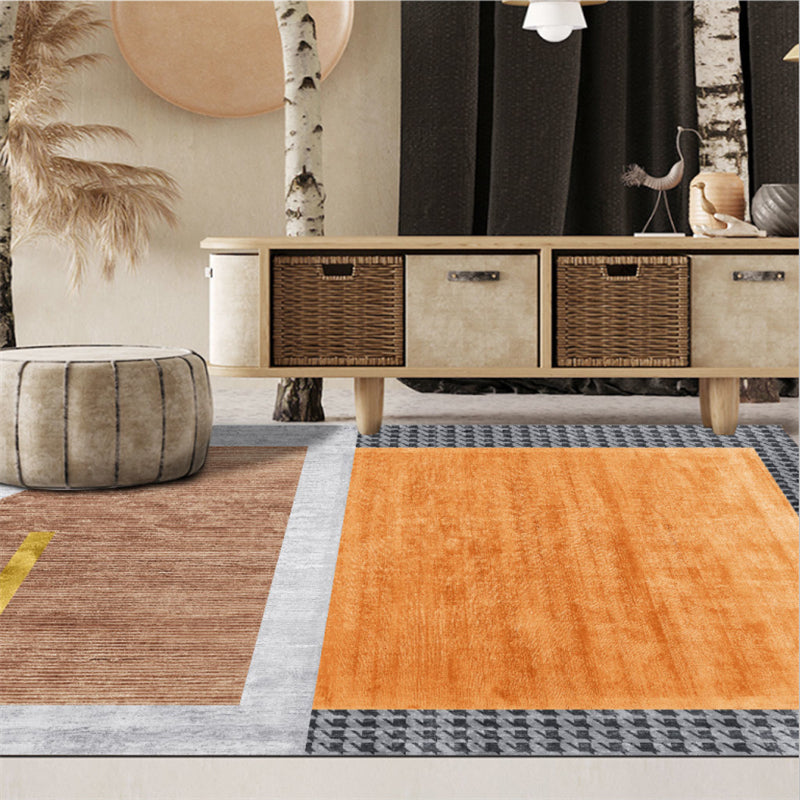 BowLift | Multi-colored room rug Contemporary geo print rug polyester machine washable pet friendly indoor rug