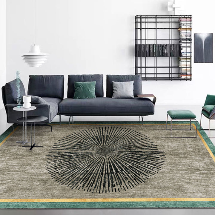 BowLift | Multi-colored room rug Contemporary geo print rug polyester machine washable pet friendly indoor rug