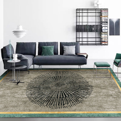 BowLift | Multi-colored room rug Contemporary geo print rug polyester machine washable pet friendly indoor rug