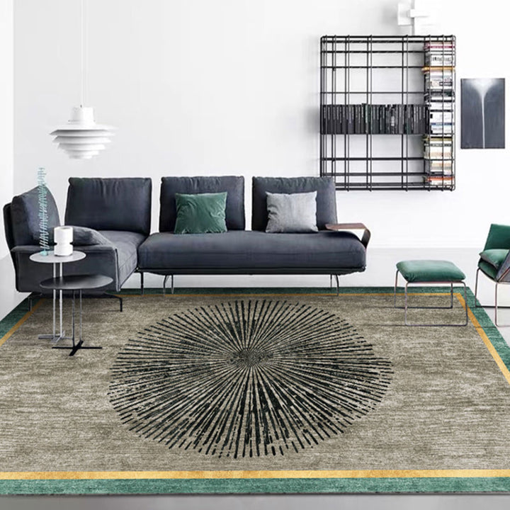 BowLift | Multi-colored room rug Contemporary geo print rug polyester machine washable pet friendly indoor rug