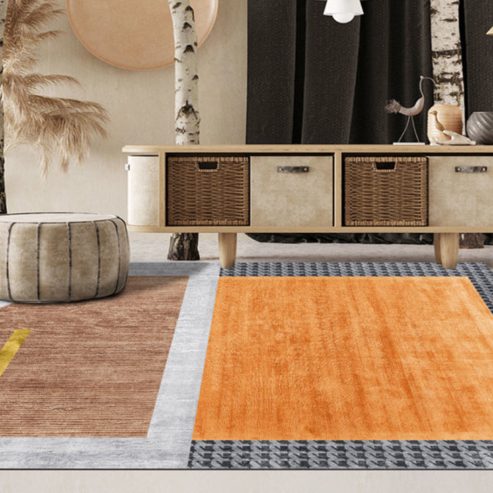 BowLift | Multi-colored room rug Contemporary geo print rug polyester machine washable pet friendly indoor rug