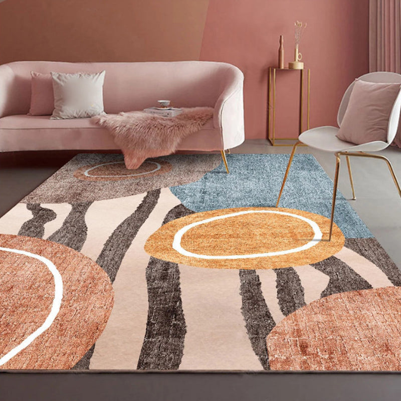 BowLift | Novelty Bedroom Carpet Multi-Colored Geometric Print Indoor Carpet Synthetic Non-Slip Back Washable Carpet