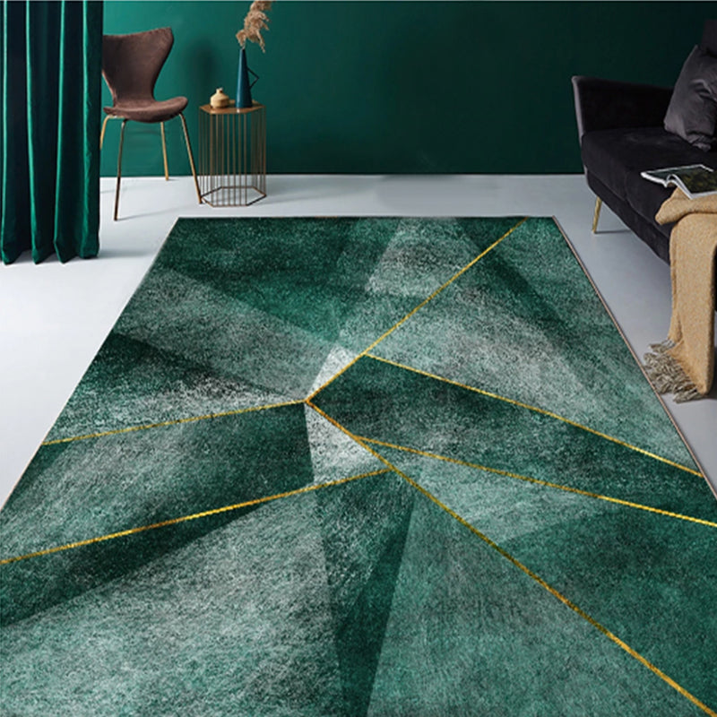 BowLift | Novelty Bedroom Carpet Multi-Colored Geometric Print Indoor Carpet Synthetic Non-Slip Back Washable Carpet