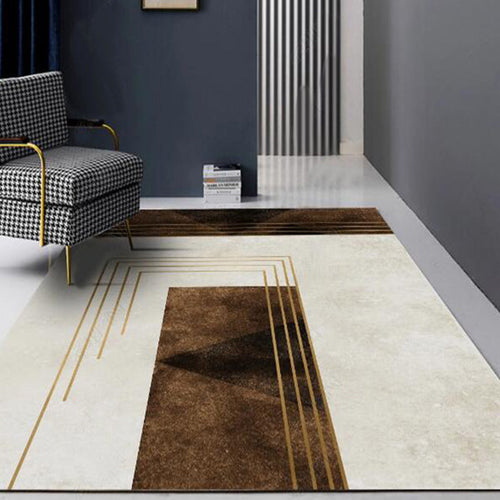 BowLift | Novelty Bedroom Carpet Multi-Colored Geometric Print Indoor Carpet Synthetic Non-Slip Back Washable Carpet