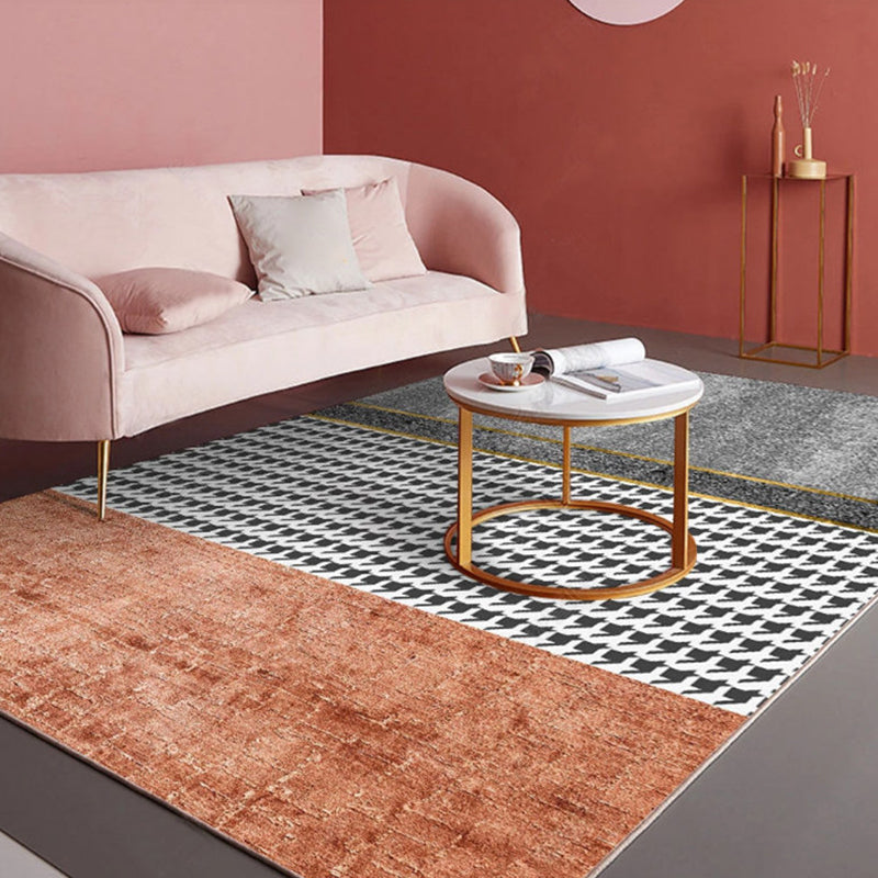 BowLift | Novelty Bedroom Carpet Multi-Colored Geometric Print Indoor Carpet Synthetic Non-Slip Back Washable Carpet