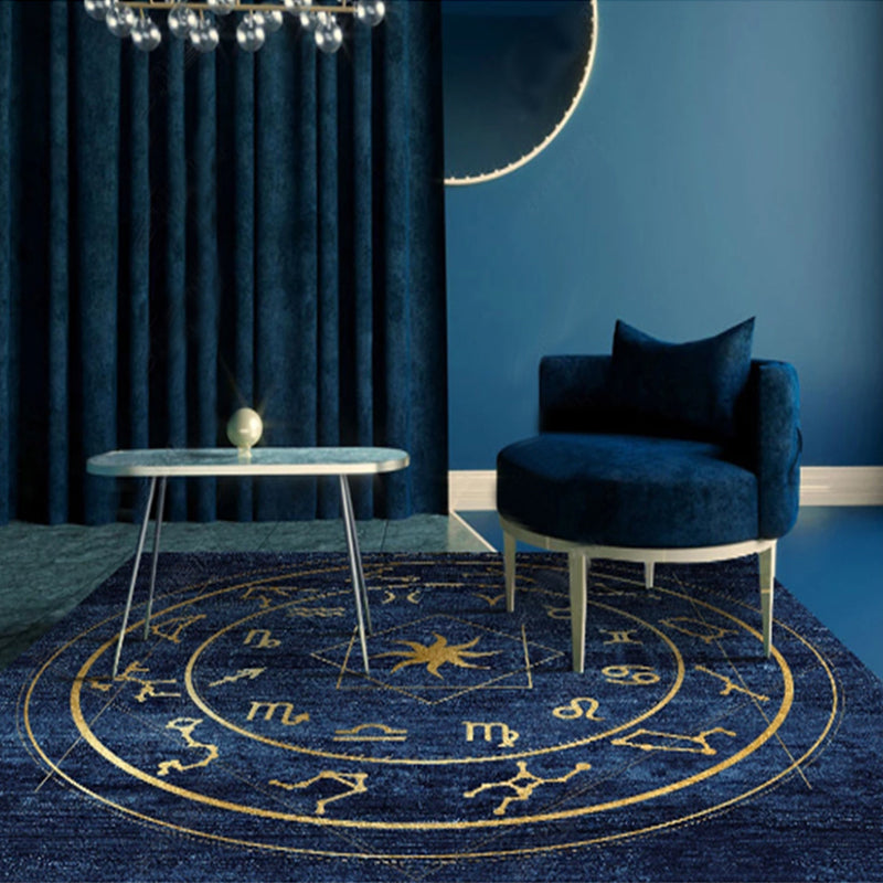 BowLift | Novelty Bedroom Carpet Multi-Colored Geometric Print Indoor Carpet Synthetic Non-Slip Back Washable Carpet