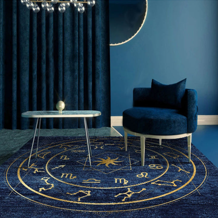 BowLift | Novelty Bedroom Carpet Multi-Colored Geometric Print Indoor Carpet Synthetic Non-Slip Back Washable Carpet