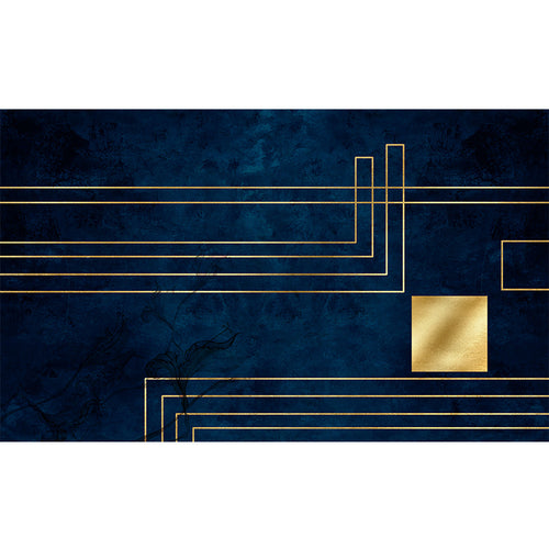 BowLift | Blue Abstract Printed Rug Cotton Blend Creative Rug Washable Non-Slip Back Rug for the Living Room