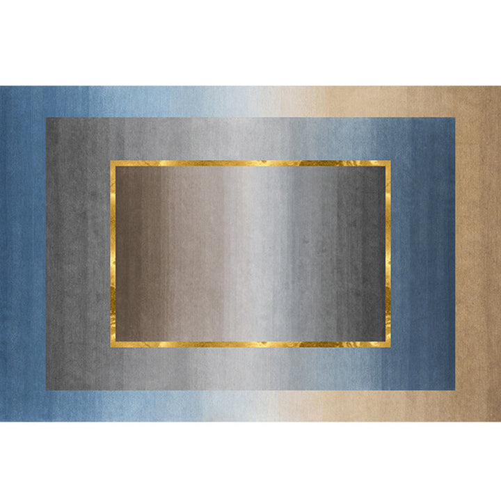 BowLift | Nordic Geo patterned rug Gray Blue Polypropylene rug with non-slip backing Easy-care rug for room decoration