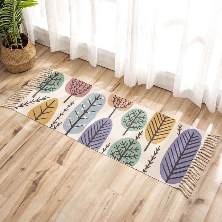 BowLift | Nostalgia Tribal Pattern Rug Multicolored Synthetic Area Rug Pet-Friendly Easy Care Rug with Fringes for Bedroom