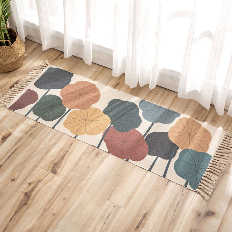 BowLift | Nostalgia Tribal Pattern Rug Multicolored Synthetic Area Rug Pet-Friendly Easy Care Rug with Fringes for Bedroom