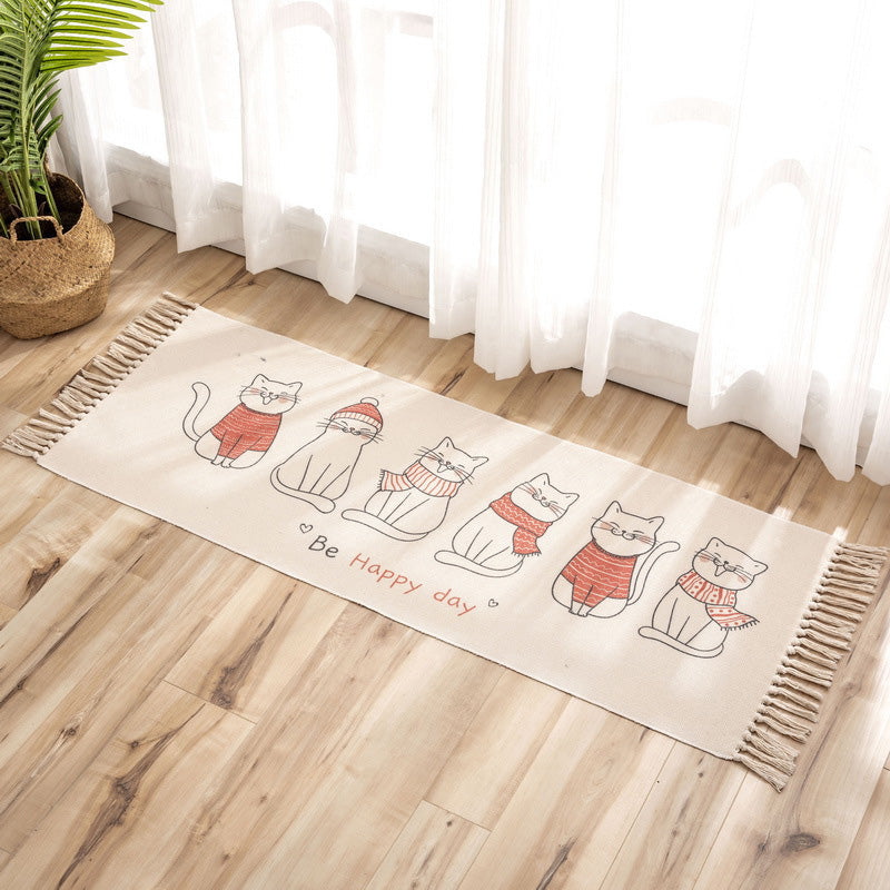 BowLift | Nostalgia Tribal Pattern Rug Multicolored Synthetic Area Rug Pet-Friendly Easy Care Rug with Fringes for Bedroom