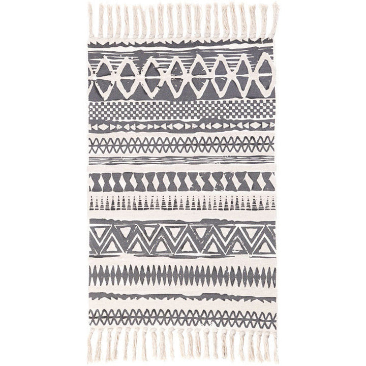 BowLift | Americana Bedroom Rug Multicolored geometric print area rug machine washable easy care with fringes