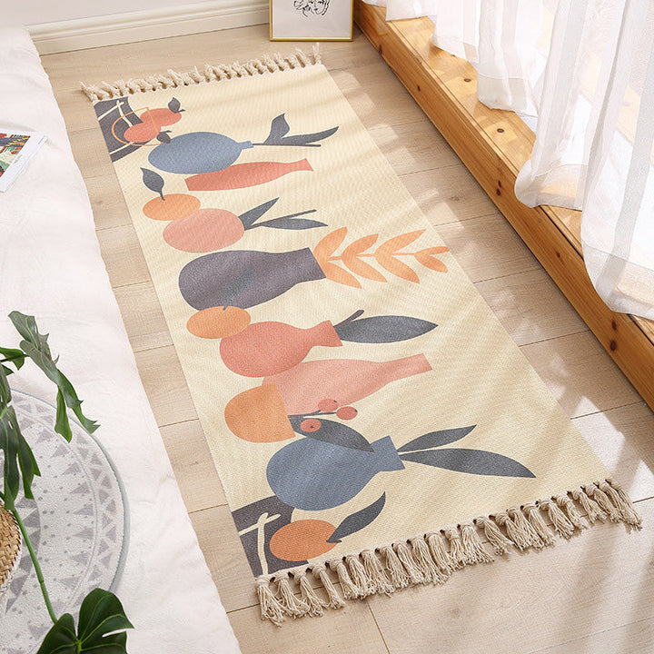 BowLift | Americana Bedroom Rug Multicolored geometric print area rug machine washable easy care with fringes